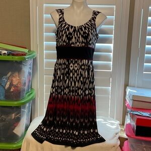 R&M Richards Black and Red Midi Dress